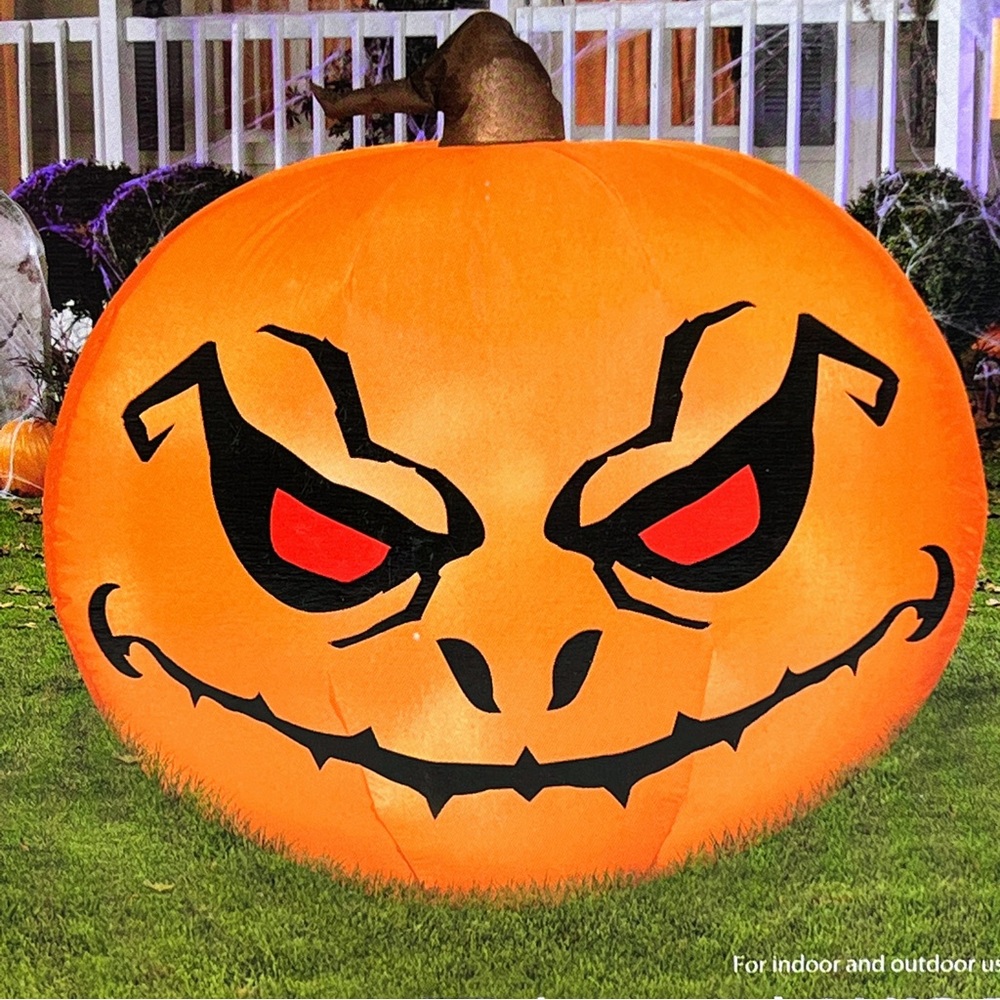Halloween HUGE Jack-o-Lantern 3' Inflatable Scary Airblown Lit Yard Deco Pumpkin